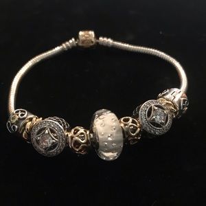 14kt and Sterling Silver Pandora Bracelet